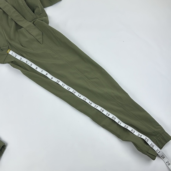Kyodan Freedom Trail Jumpsuit. Olive Green. Sleeveless.  XS. Snap front. - Picture 6 of 10